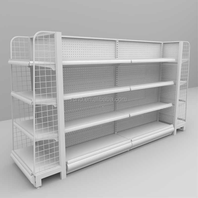 Double-Sided Light Duty Cold Rolled Steel Supermarket Shelves Pharmacy Store Grocery Metal Display Stand for Sale