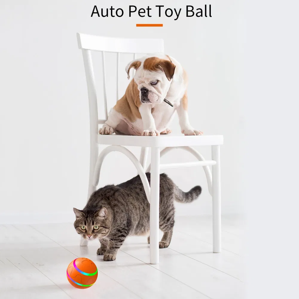 Automatic Rolling USB Rechargeable LED Light Pet Smart Interactive Ball Pet Toy