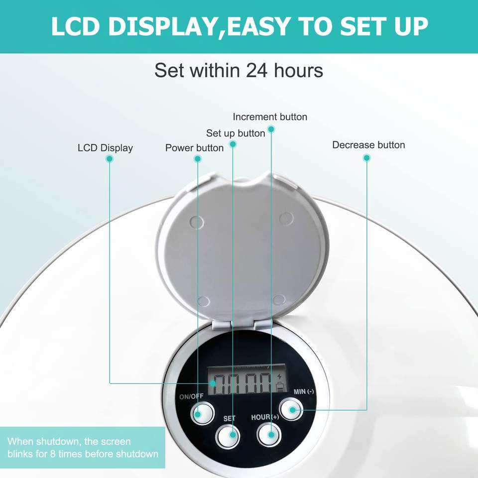 6 Meals Automatic Pet Feeder Electric Timer Dog Toy