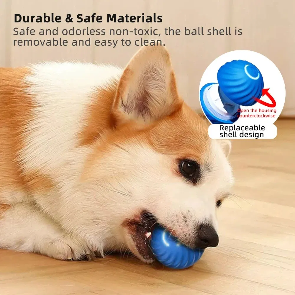 Electronic Interactive Pet Toy Moving Ball USB Automatic Moving Bouncing Smart Dog Ball Toy