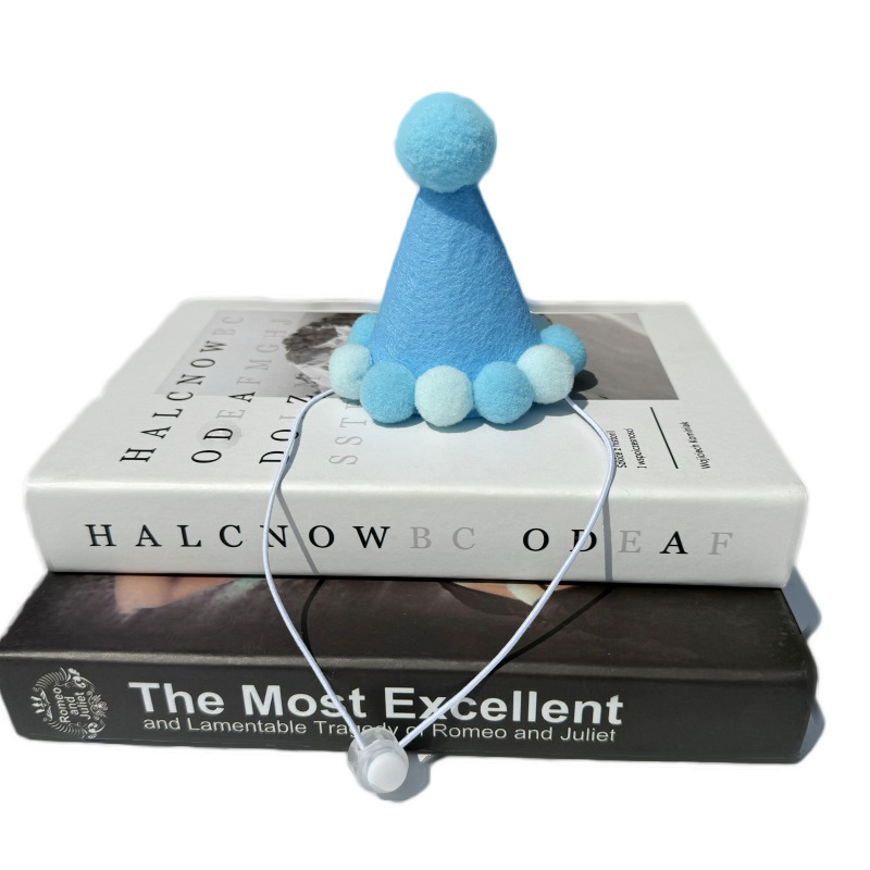 Custom Logo Pet Plush Stuffed Birthday Hat Toy Bib for Baby