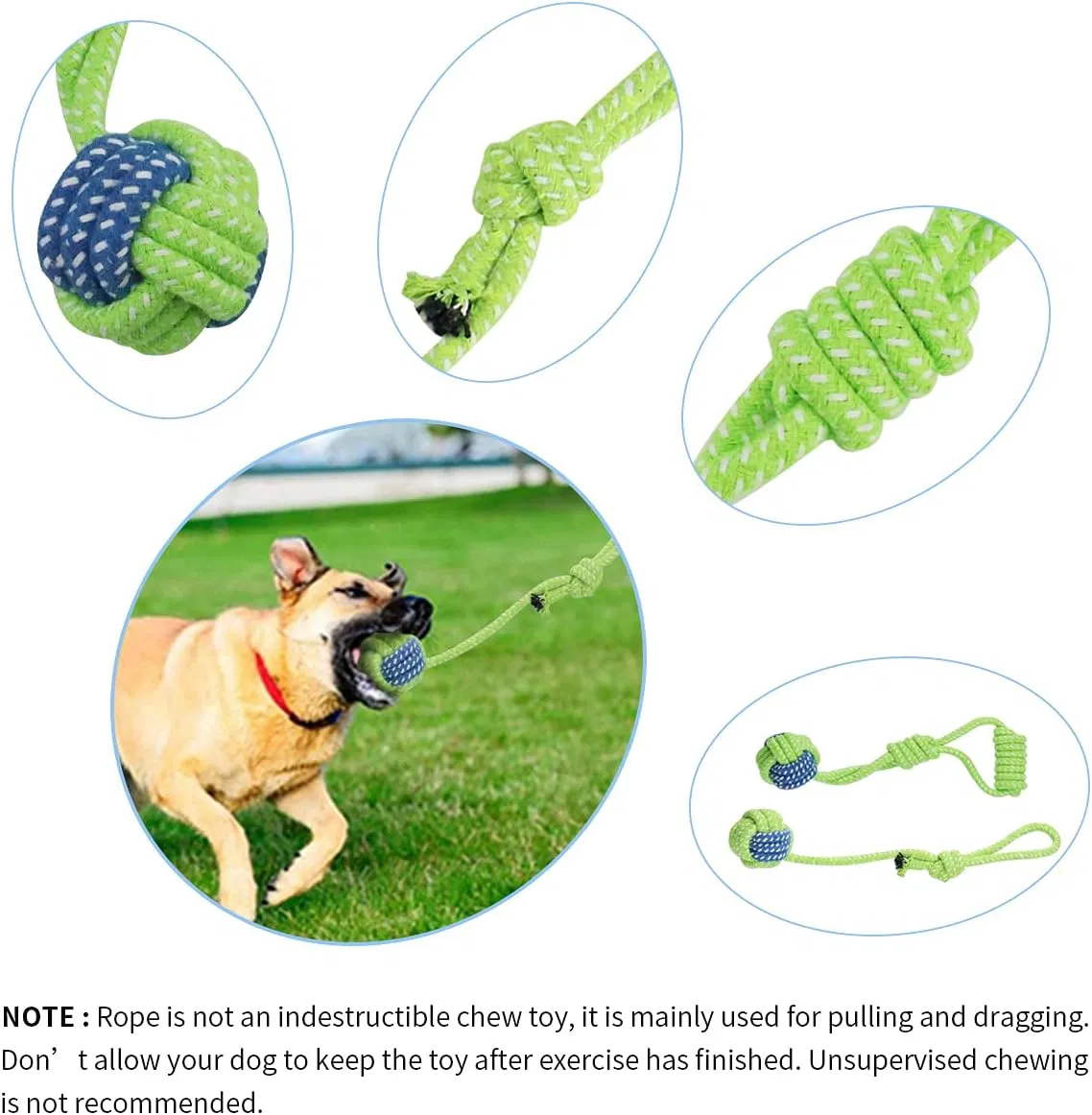 Best for Tug of War Bite Training Pull Exercise Solo Play Pet Toy