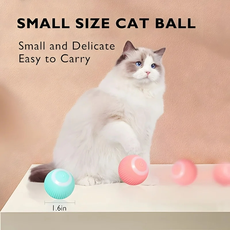 Pet Interactive Ball Smart Cat Dog Toys Cat Toy Indoor Automatic Rolling Magic Ball Cat Electronic Toy Training Self-Moving Game