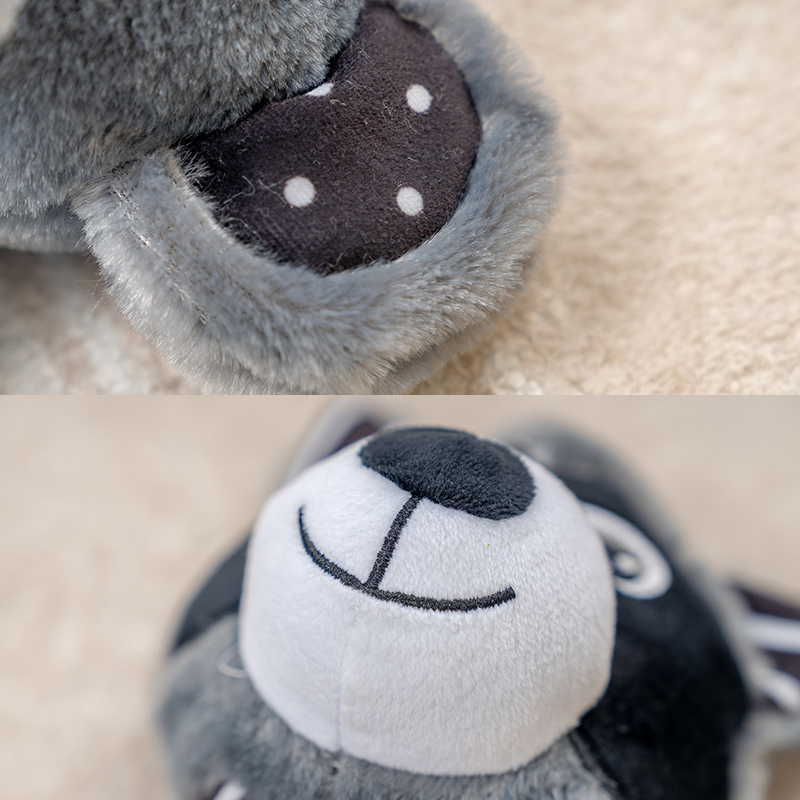 Rena Pet Black and White Animal Squeaker Stuffed Chew Plush Dog Toy