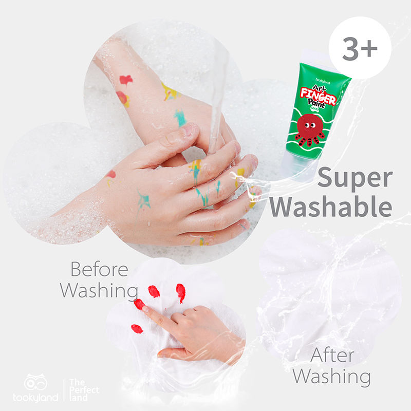 Non-Toxic Children's Washable Finger Painting 12 Color Eco-Friendly Acrylic Kit Set Drawing Toys for Kids