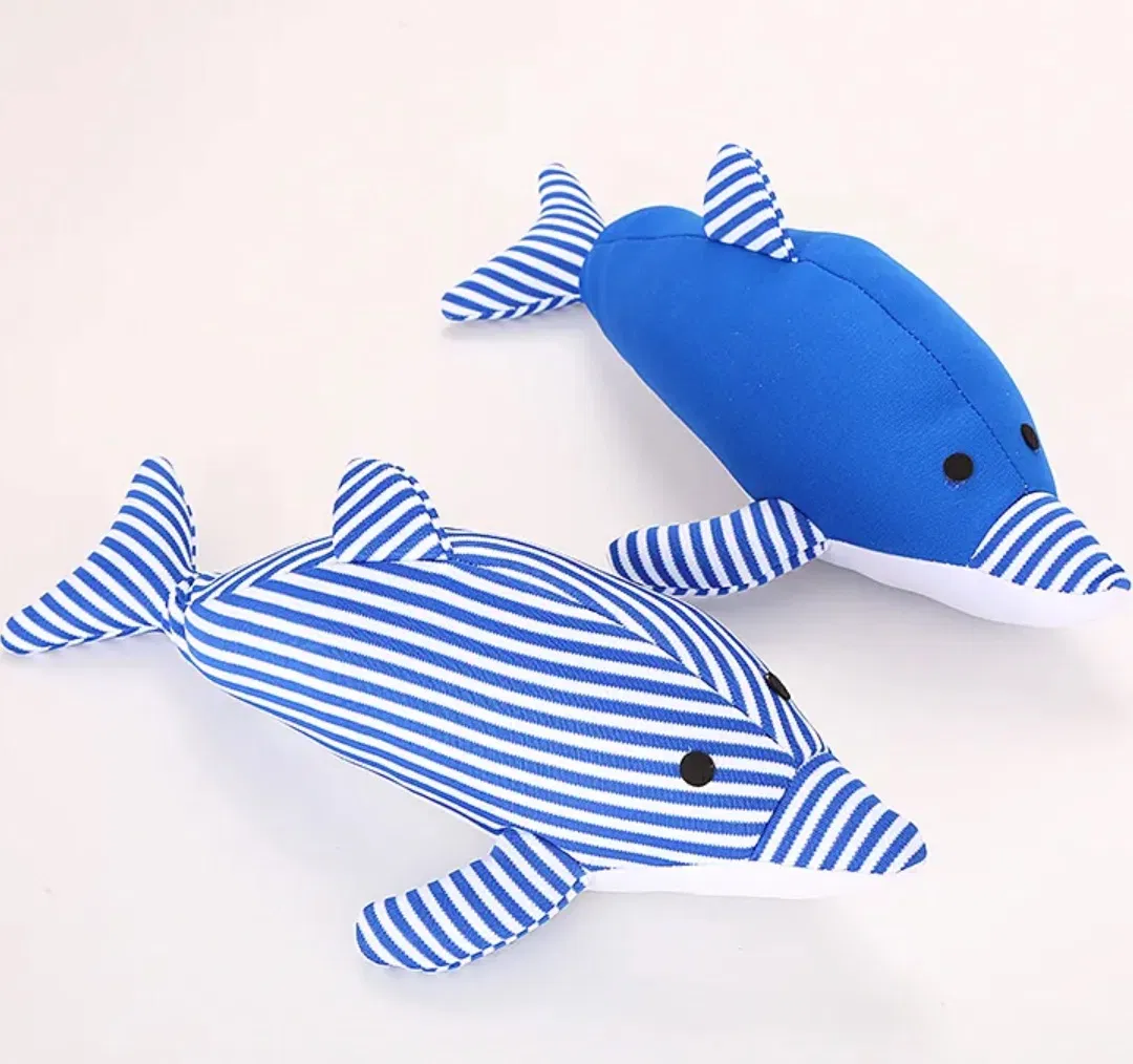 Wholesale Floating Cloth Dolphin Dog Toy with Squeaker Pet Toy