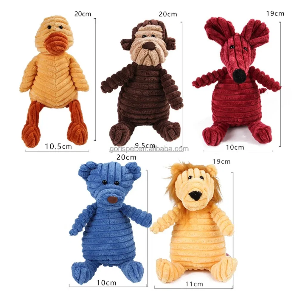 Luxury Squeaky Dog Chew Toy Indestructible Interactive Puppy Plush with Sound Funny Animal-Shaped Pet Toy for Teeth Cleaning