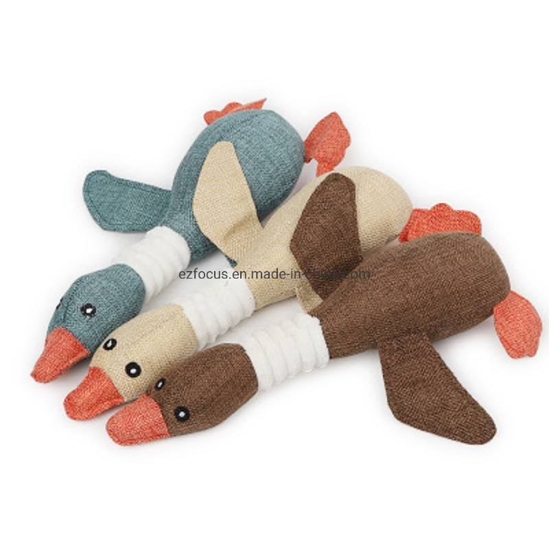 Dog Toys Interactive Chew Toy Pet Squeaky Toys Soft Goose Plush Cute Pet Toys Wbb16265