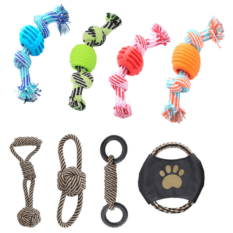 Dog Rope TPR Chewer Training Toy Interactive Pet Toys for Dental Health
