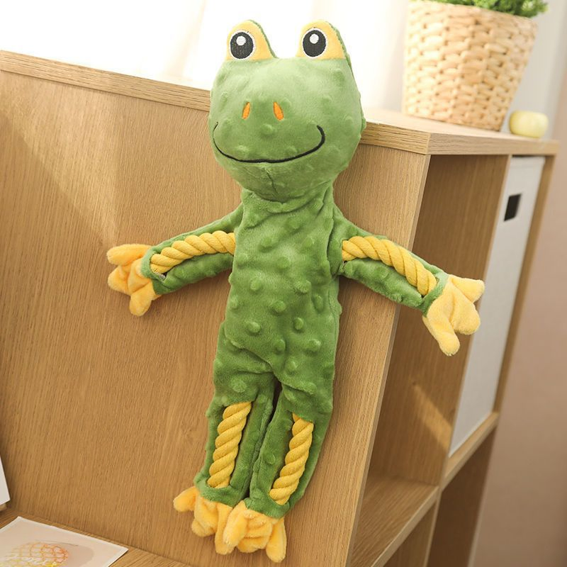 Custom Pet Supply Wholesale Plush Cartoon Animal Dog Chew Squeaky Teething Rope Toy