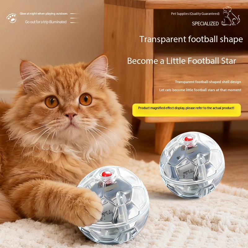 Silent Automatic Flashing Pet Cat Toy Ball Glowing Cat Teasing Ball