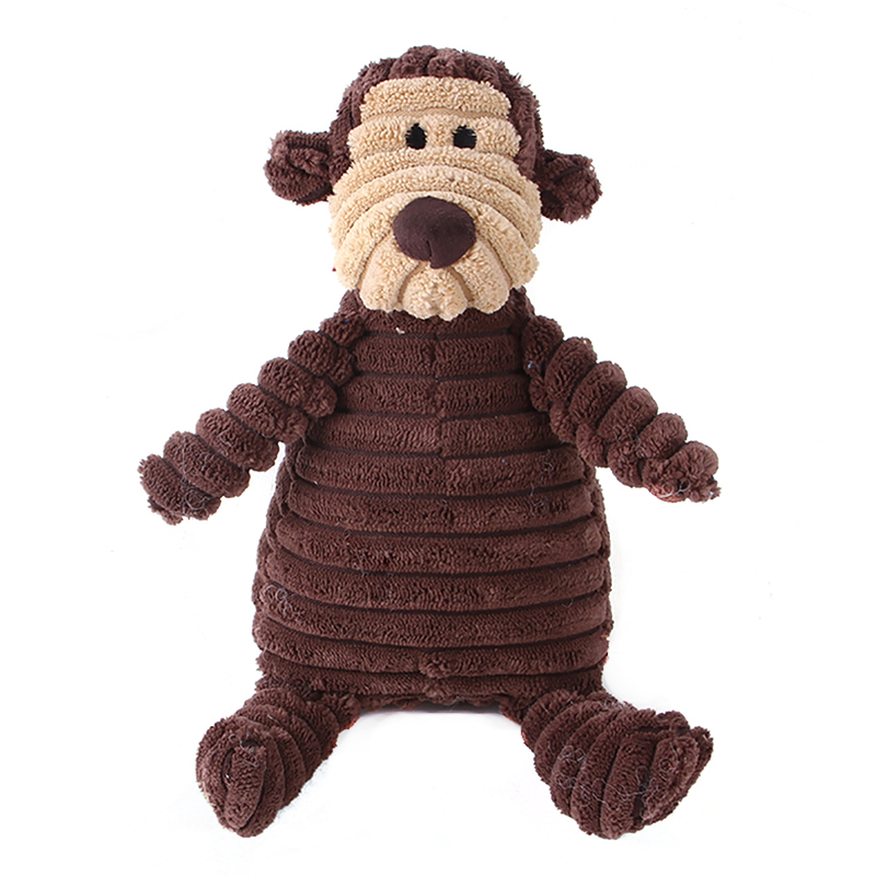 Luxury Squeaky Dog Chew Toy Indestructible Interactive Puppy Plush with Sound Funny Animal-Shaped Pet Toy for Teeth Cleaning