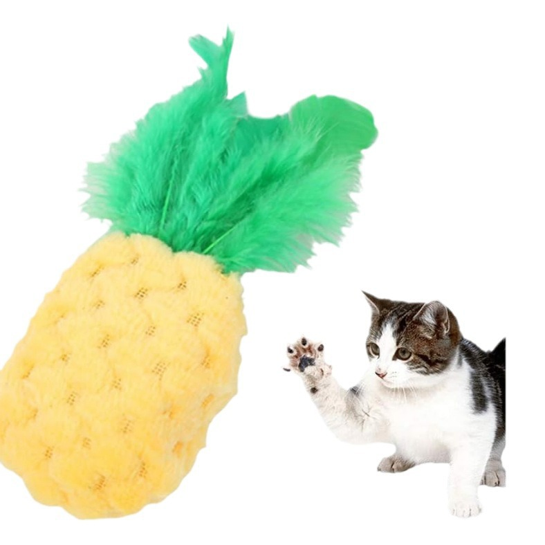 New Arrvials Pineapple Cat Toy Chew Containing Catnip Pet Plush Toys