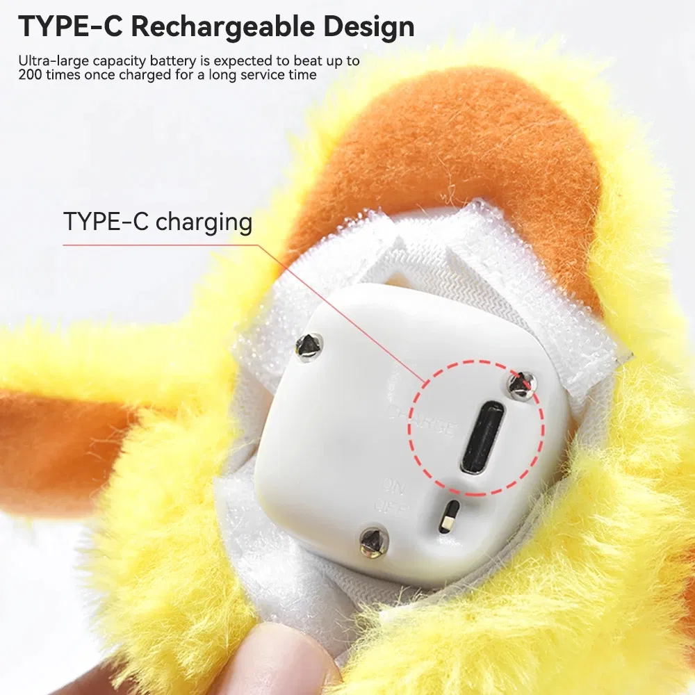 Duck Shape Electronic Cat Plush Toy Cute Interactive Teasing Smart Pet Toys with Catnip Sound