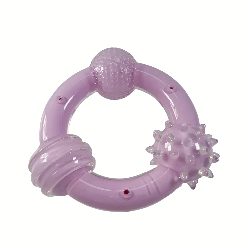 See-Through TPR Uneven Circle Pet Chew Toy for Puppy Teething Relief