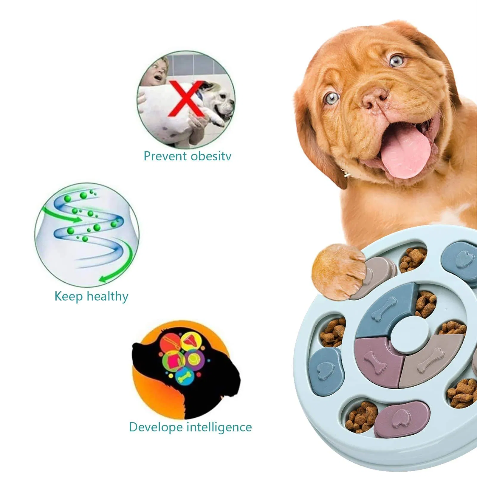Eco-Friendly Interactive Iq Training Feeding Puzzle Toy for Dog Interactive Movement