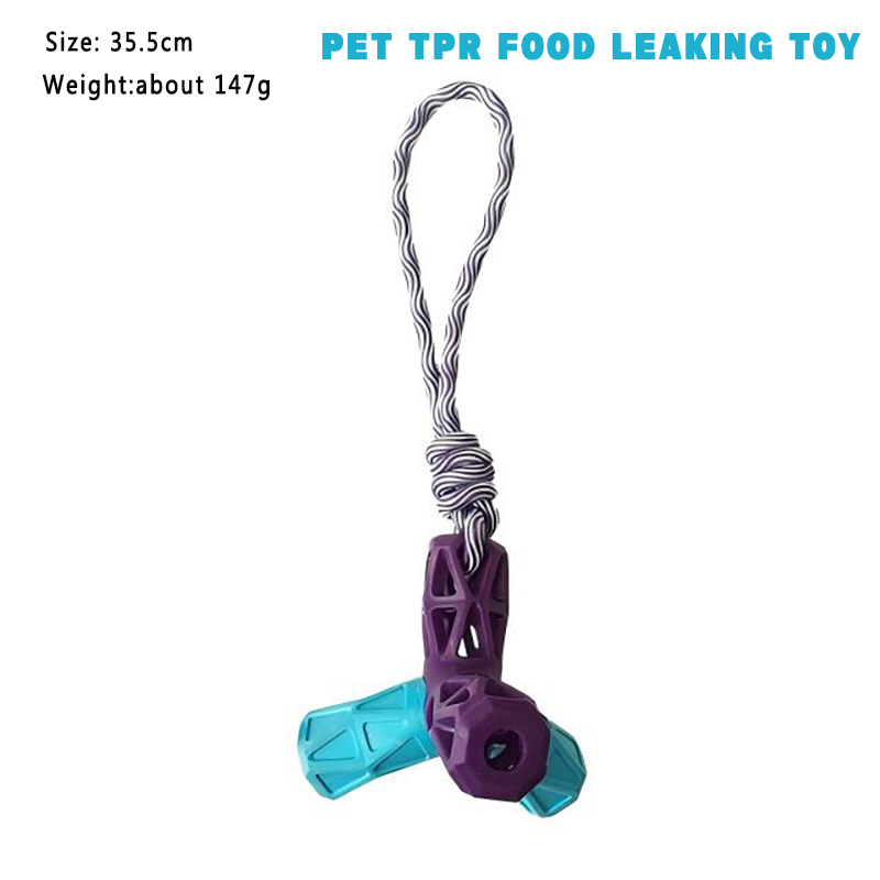 Interactive Dog Pet Toy Bite-Resistant with Cotton Rope and Food Leakage