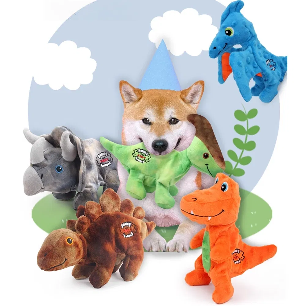 Ancient Dragon Plush Dinosaur Soft Crinkle Animal Custom Wholesale Dog Chewy Durable Pet Squeaky Toys