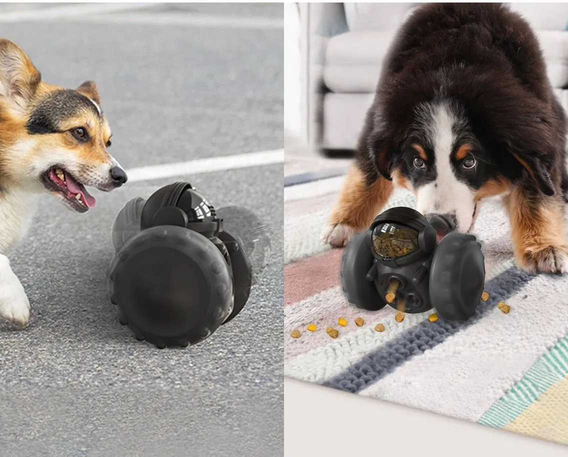 Bite Resistant Slow Feeder Treat Dispensing Robot Interactive Dog Toys-Bite Resistant Slow Feeder Treat Dispensing Dog Toys