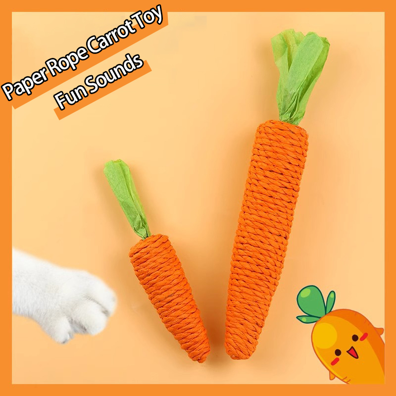 Wholesale Pet Supplies New Pet Cat Toys Teeth Grinding Claws Bite Resistant Paper Rope Carrot Self-Help Boredom Relieving Cat Toys