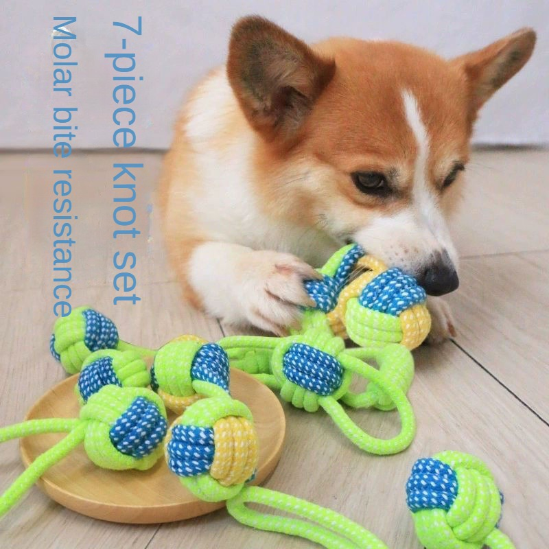 Pet Dog Toys, Rope Knot, Medium and Large Puppies, Chewing Toys, Cotton Rope, Pet Teether Toys for Entertainment