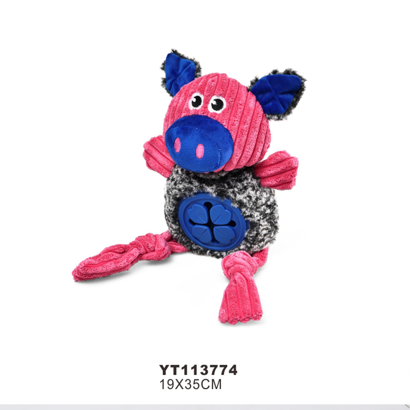 Pet TPR Toy Food Treats Dispensing Squeaky Dog Plush Toy