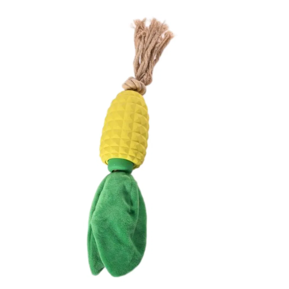 Durable Vegetables Shape Soft Rubber Dog Toy Rope Chew Pet Teether