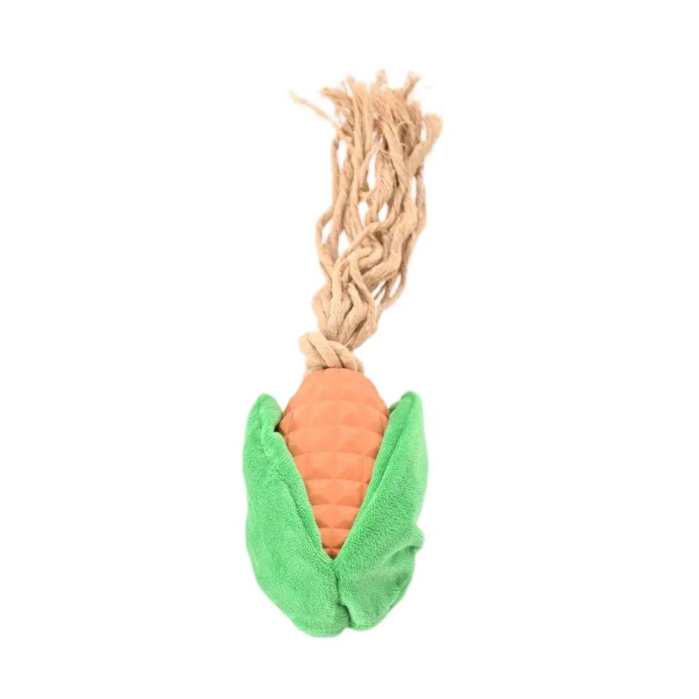 Durable Vegetables Shape Soft Rubber Dog Toy Rope Chew Pet Teether