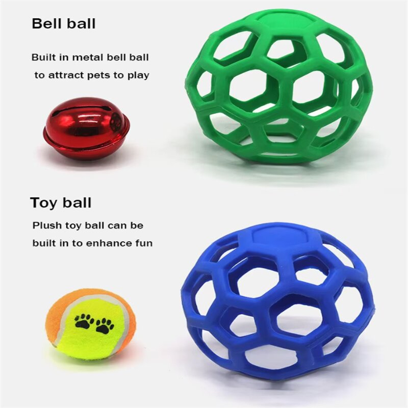 Durable Chew Proof Hollow Pet Toys Squeaky Ball Interactive Training Toys