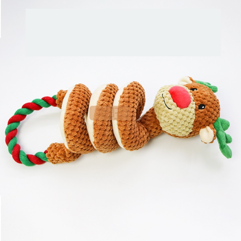 Pet Product Plush Christmas Dog Toys with Interactive Sound for Cognitive Fun