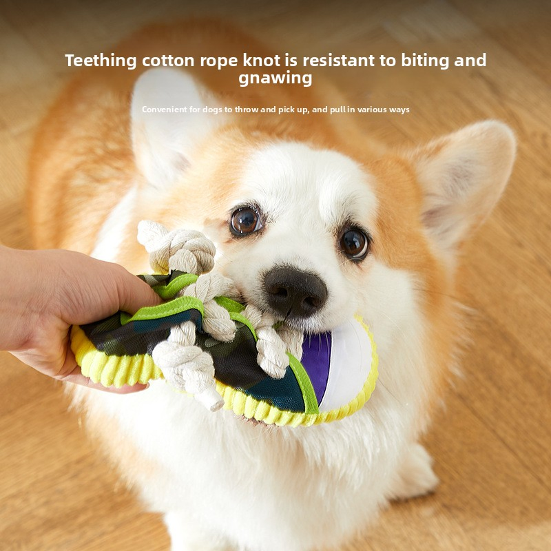 Custom Wholesale Pet Plush Stuffed Interesting Shoe Shape Dog Chew Squeaky Toy with Cotton Rope
