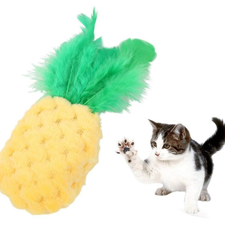 New Arrvials Pineapple Cat Toy Chew Containing Catnip Pet Plush Toys