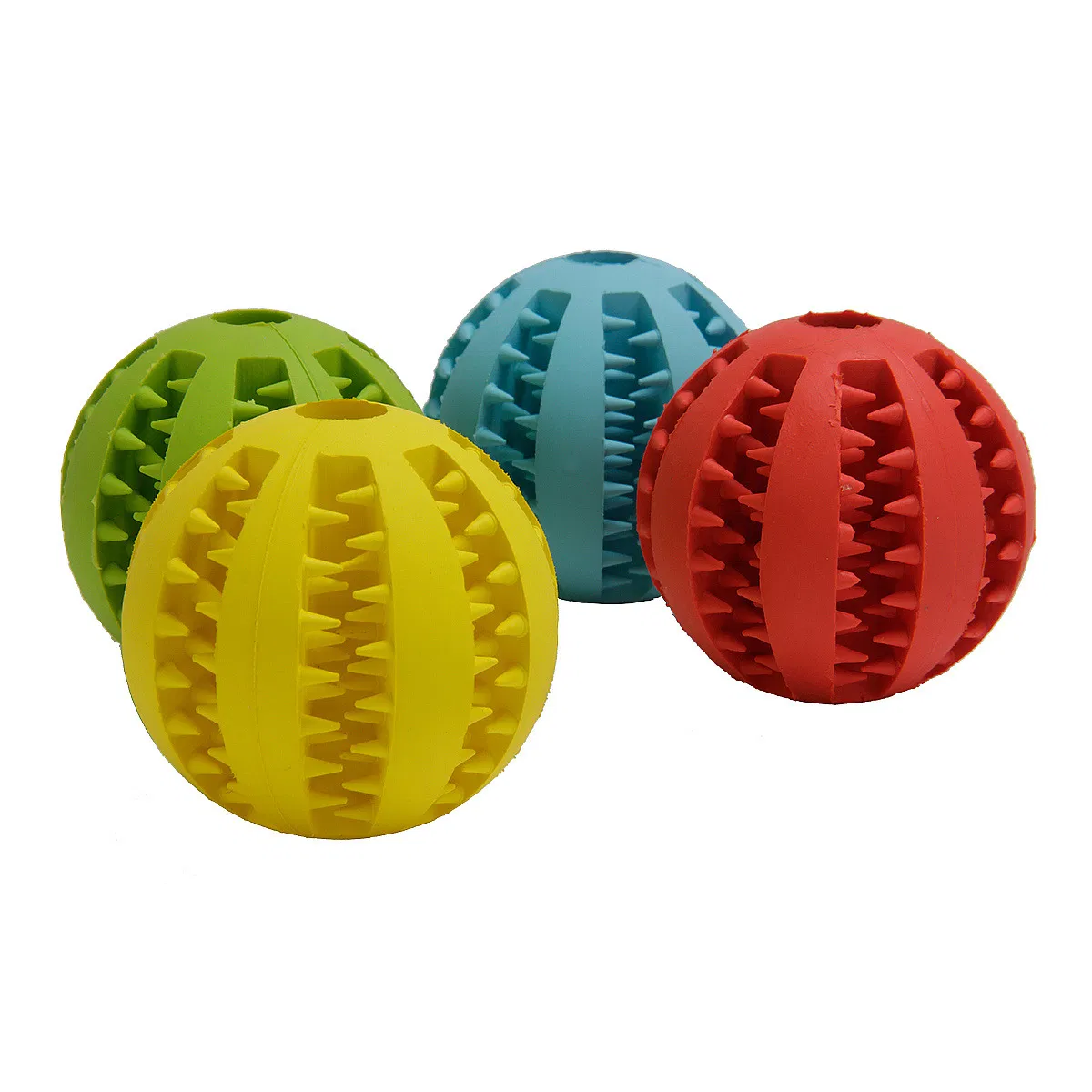Nontoxic Bite Resistant Toy Ball for Pet Dogs Puppy Cat Dog Pet Food Treat Feeder Chew Tooth Cleaning Ball