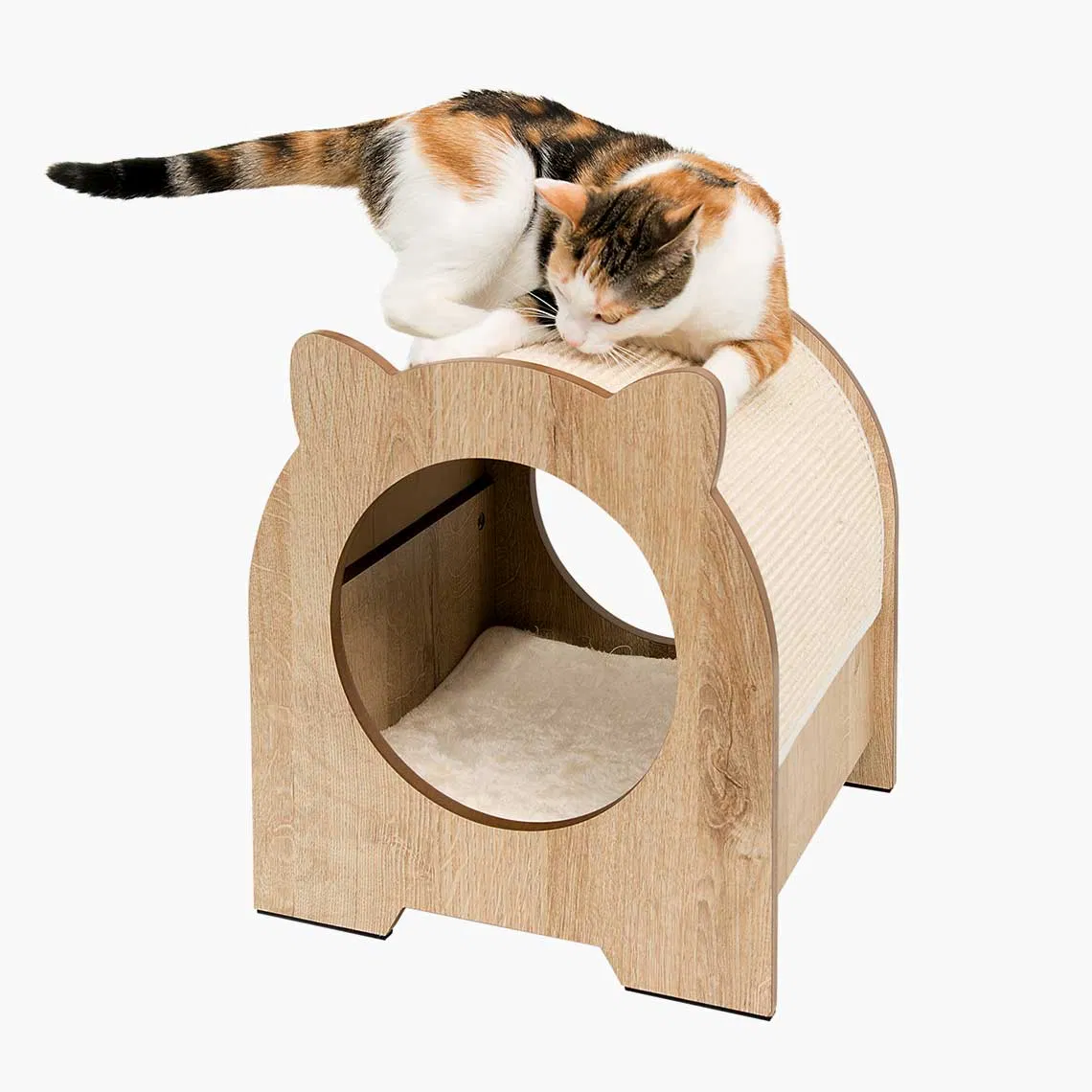 Small Cat Tree Tower Pet Bed 100% Natural Sisal Scratching Post Specially Designed for Indoor Cats Durable Scratching Toy Enhances Cat's Climbing &amp; Jumping Fun