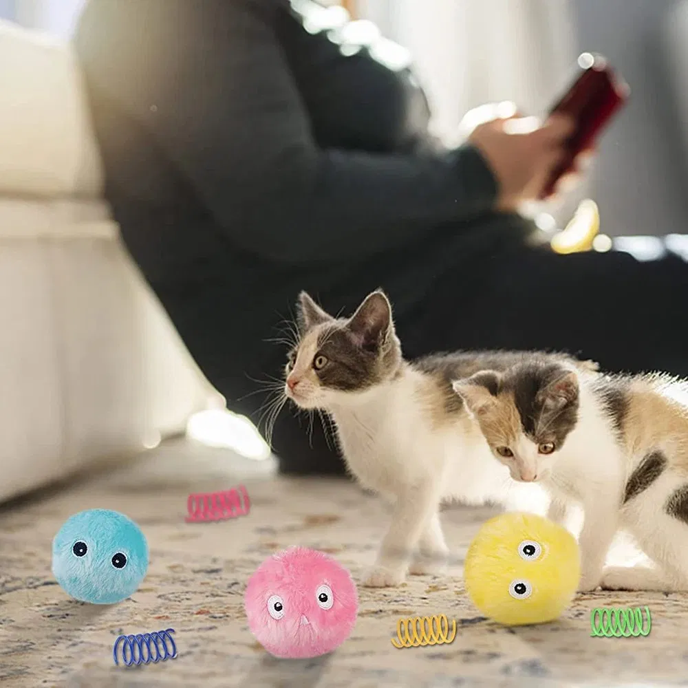 Smart Cat Toys Interactive Ball Plush Electric Catnip Training Toy Kitten Touch Sounding Pet Product Squeak Toy Ball Cat Supplie