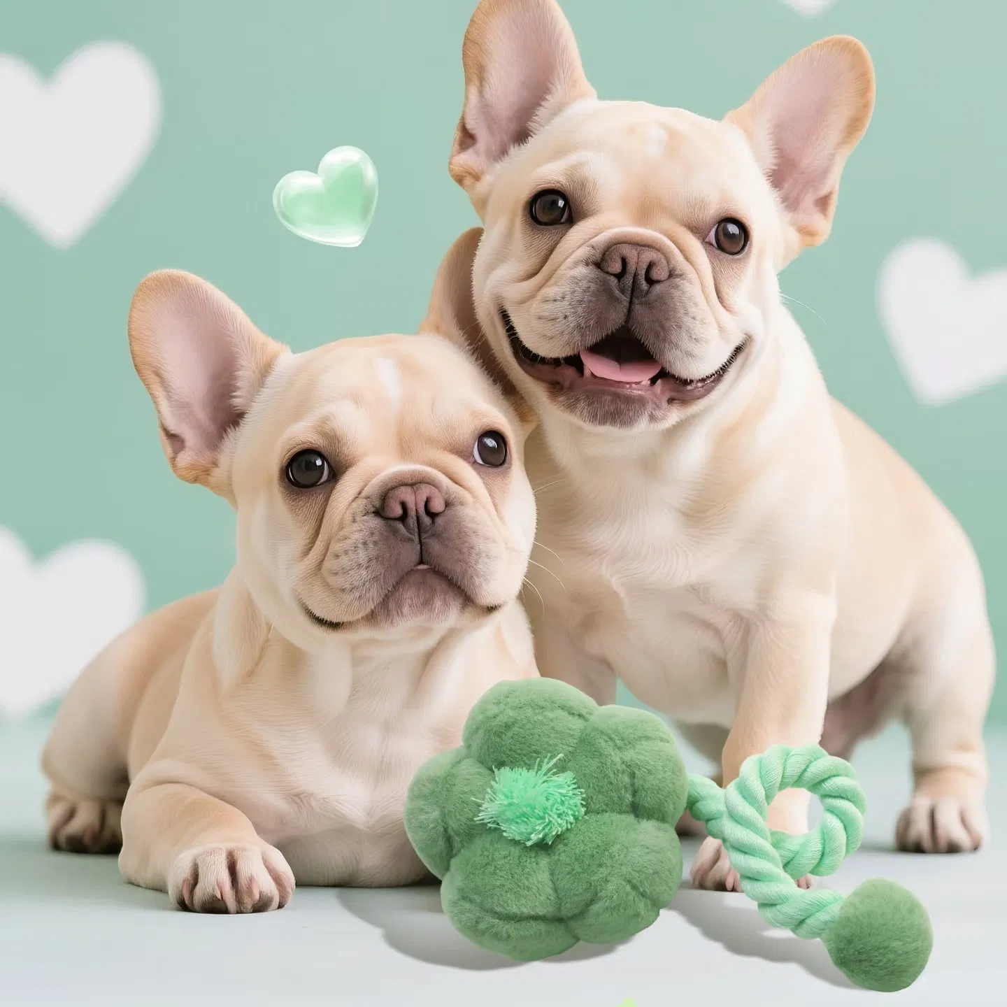 Buck Teeth Wholesale Pet Plush Toys with Rope for Dog Flower Series