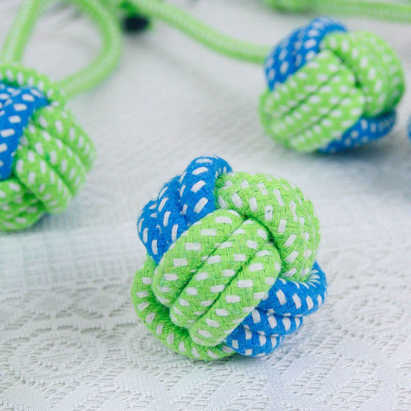 Pet Tug Rope Toy for Dogs with Nylon Cotton Knot Ball