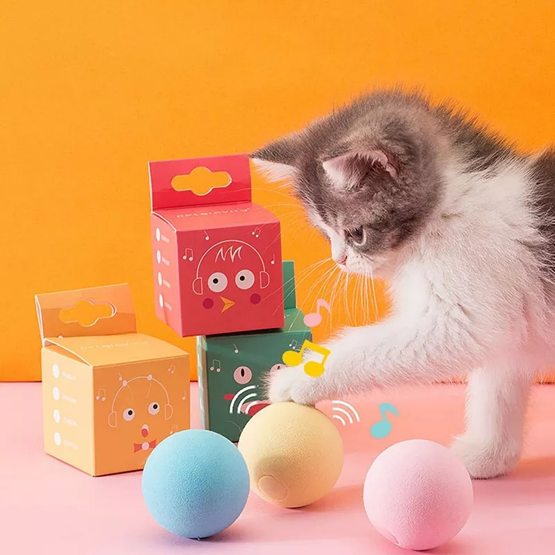 Electronic Brinquedo Pet Automatic Motorised Cat Toys New Gravity Ball Smart Touch Sounding Interactive Pet Toys Squeak Ball