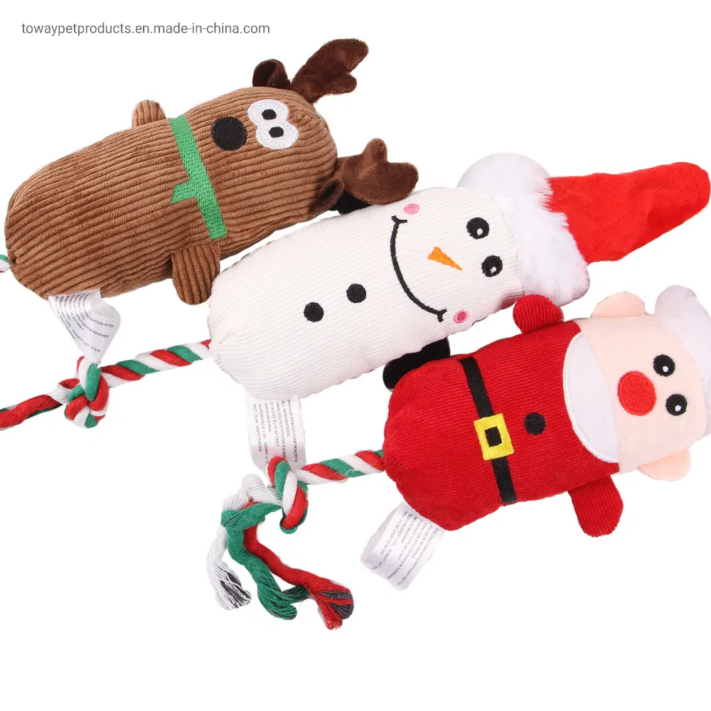 Christmas Santa Pet Sounding Plush Dog Biting Toys
