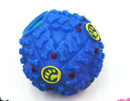 Colorful Squeaky Sound Training Biting Resistant Teeth Pet Leaking Food Dog Chew Toy Ball