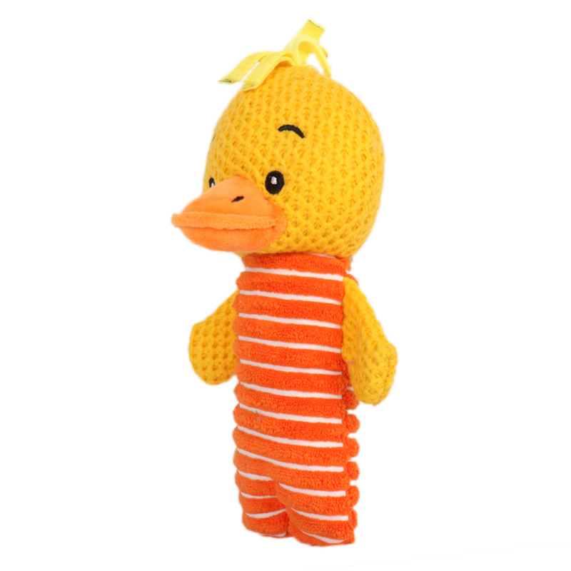 New Custom Cute Soft Duck Squeaky Plush Chewing Toy for Pet Dogs