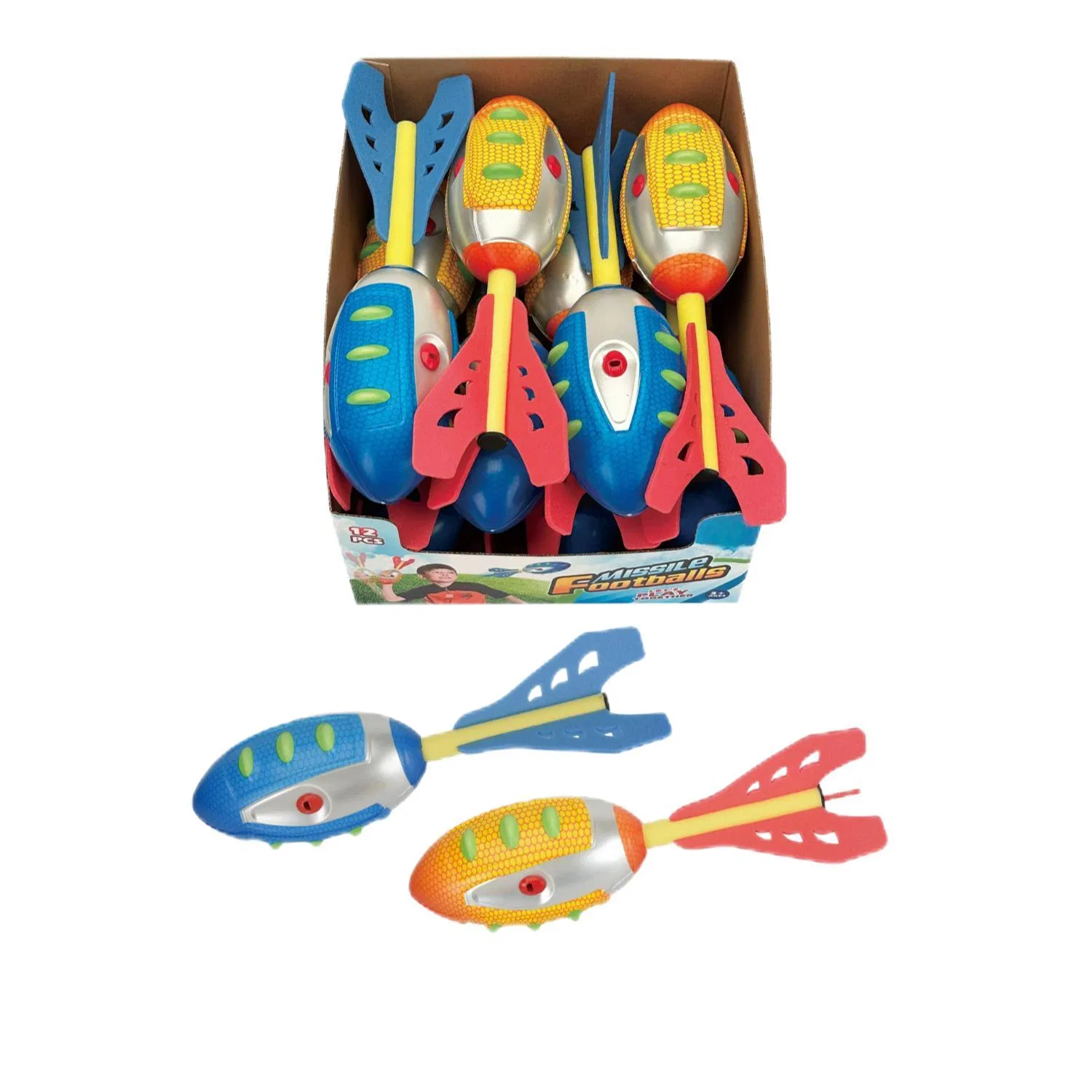 32cm Soft Foam Missile Launcher Outdoor Sports and Fitness Toss Pet Toys with 3 Whistles