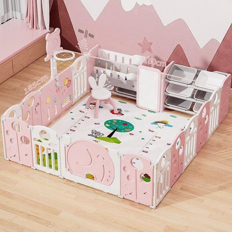 High Quality Eco Friendly Plastic Baby Playpen with Toys for Kids Safety