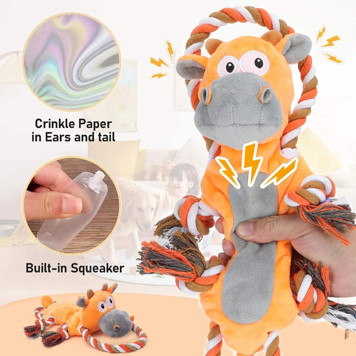 Pet Chew Tug Toy Cotton Rope Dog Interactive Toy