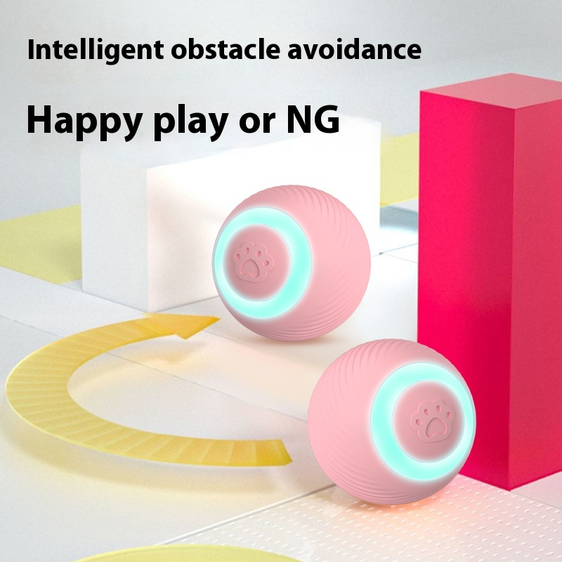 New Design Cat Toy Ball Silicone Rolling Track Ball Rechargeable Automatic Cat Teaser Goddess Playing and Running Pet Smart Toy