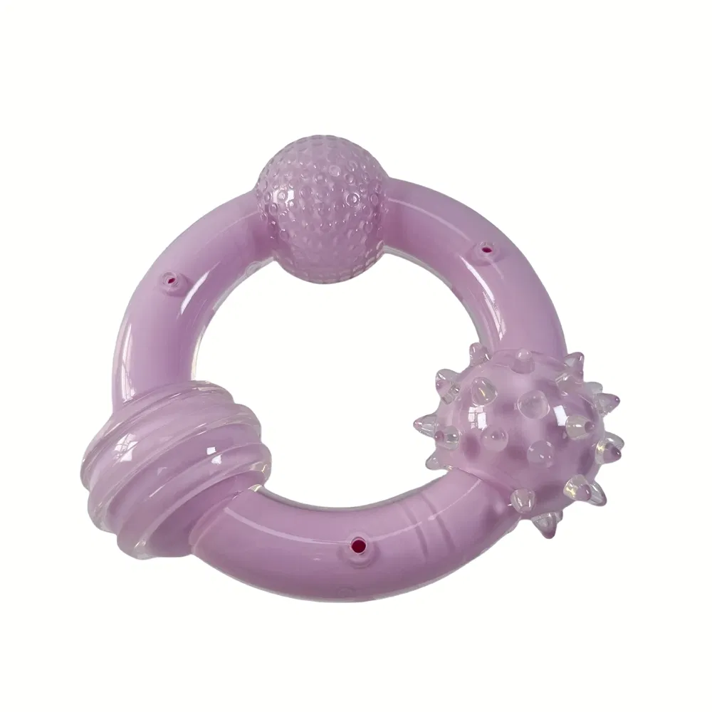 See-Through TPR Uneven Circle Pet Chew Toy for Puppy Teething Relief
