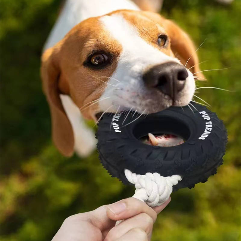 Rubber Tire Tough Interactive Pet Toys for Small Medium Large Dogs Teething Toys Dog Chew Toy