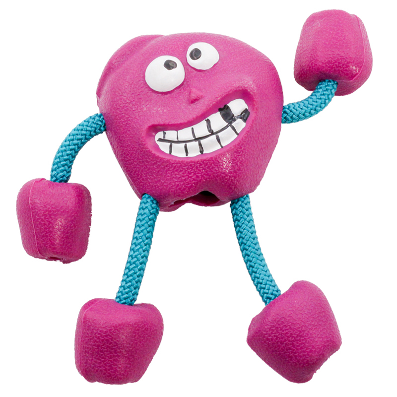 Relieve Anxiety Throwing Heavy Duty Rope Rubber No Stuffing Medium Small Breed Pet Dog Chew Toy with Sound