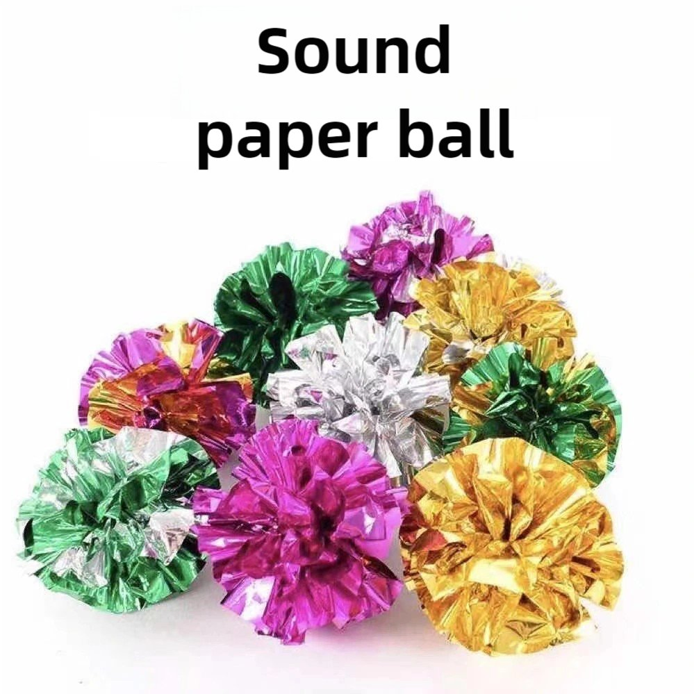 New Cat Toy Rattle Paper Balls Colourful Cat Scratching Balls Teasing Balls Interactive Scratching Balls Pet Toy