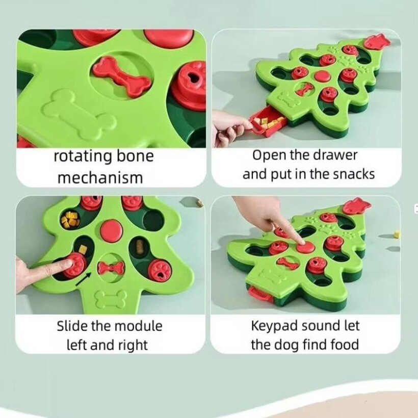 Christmas Puppy Slow Feeder, Pet Food Puzzle Toys, Iq Training&Mental Enrichment